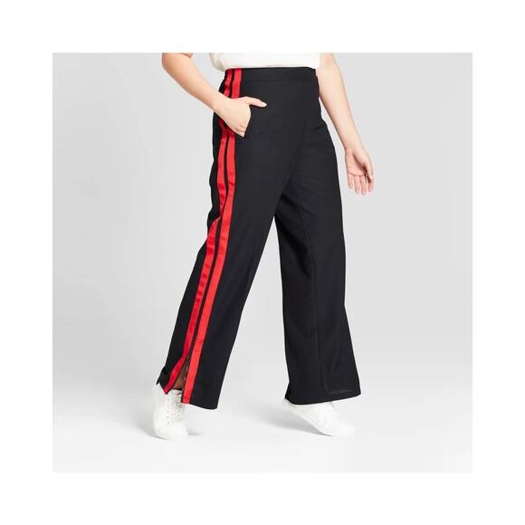Who What Wear Track Pant XS *Target Black Red Stripe Wide Leg - Picture 7 of 7